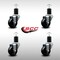 Service Caster 3'' SS Hard Rubber Wheel Swivel 1-3/4'' Expanding Stem Caster Set, 4PK SCC-SSEX20S314-HRS-134-4 - alternate 2